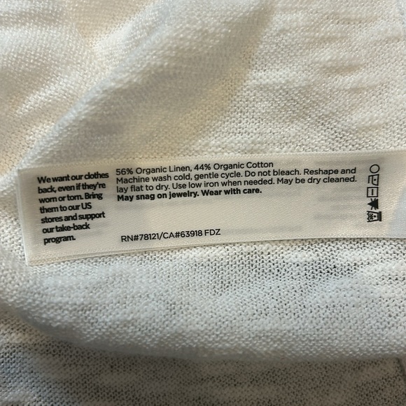 Eileen Fisher White Washable Linen Blend Shirt L NWOT - Picture 6 of 6